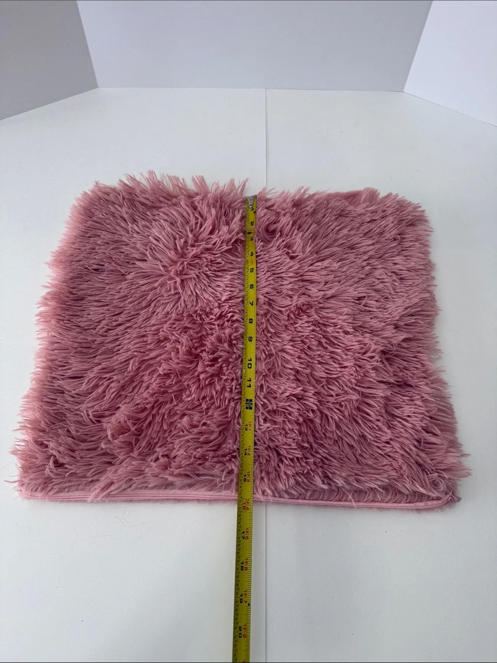 Blush Pink Faux Fur Square Pillow Cover